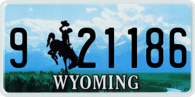 WY license plate 921186