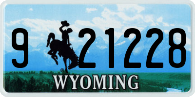 WY license plate 921228