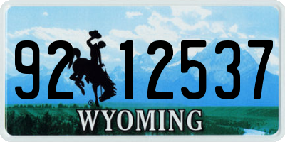 WY license plate 9212537