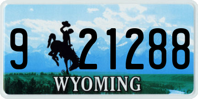 WY license plate 921288