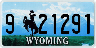 WY license plate 921291
