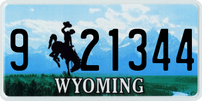 WY license plate 921344