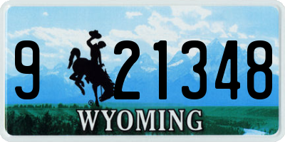 WY license plate 921348
