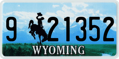 WY license plate 921352