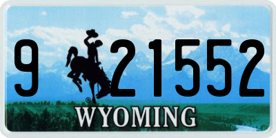 WY license plate 921552