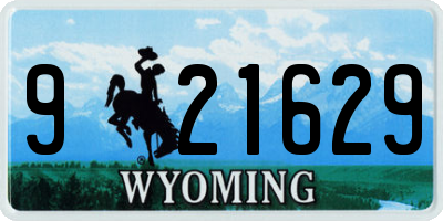 WY license plate 921629