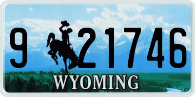 WY license plate 921746