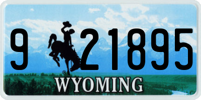 WY license plate 921895