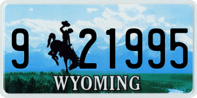 WY license plate 921995