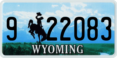 WY license plate 922083