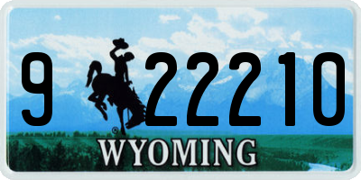 WY license plate 922210