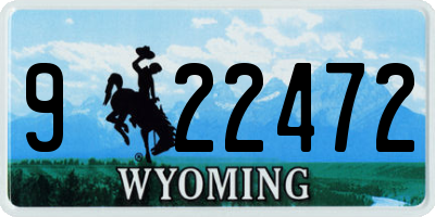 WY license plate 922472
