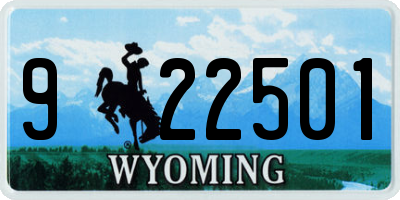 WY license plate 922501
