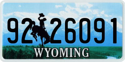 WY license plate 9226091
