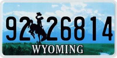 WY license plate 9226814