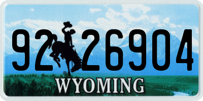 WY license plate 9226904