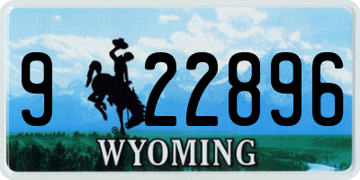 WY license plate 922896