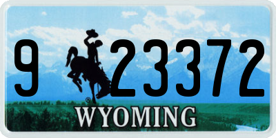 WY license plate 923372