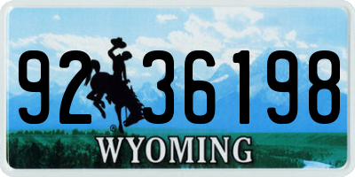 WY license plate 9236198