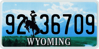 WY license plate 9236709