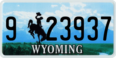 WY license plate 923937