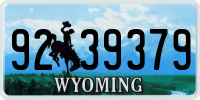 WY license plate 9239379