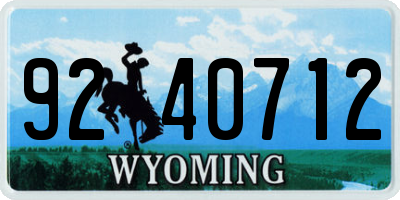 WY license plate 9240712