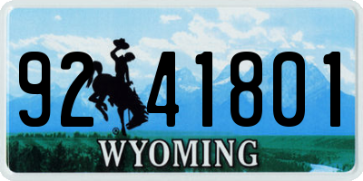 WY license plate 9241801
