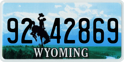 WY license plate 9242869