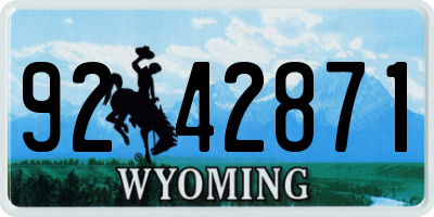WY license plate 9242871