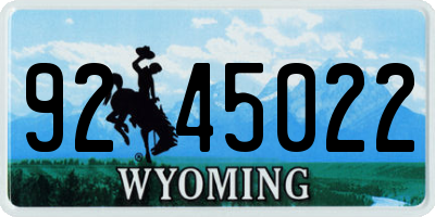 WY license plate 9245022