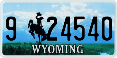 WY license plate 924540
