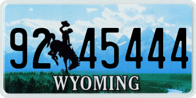 WY license plate 9245444