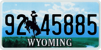 WY license plate 9245885