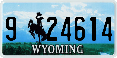 WY license plate 924614