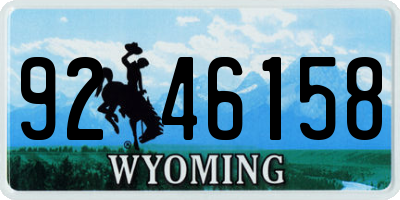 WY license plate 9246158
