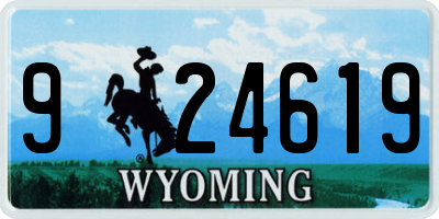 WY license plate 924619