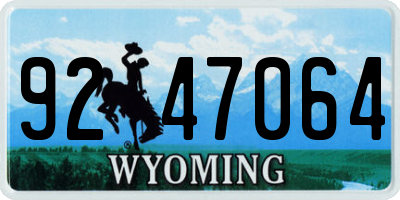 WY license plate 9247064