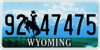 WY license plate 9247475