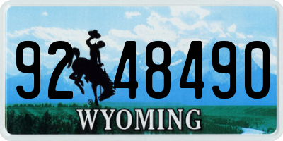 WY license plate 9248490