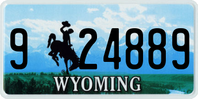 WY license plate 924889
