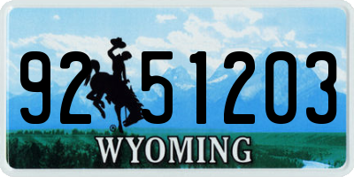 WY license plate 9251203