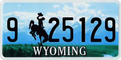 WY license plate 925129