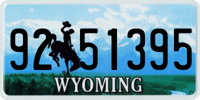 WY license plate 9251395