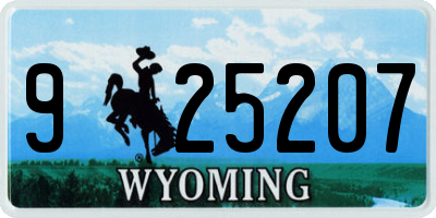 WY license plate 925207