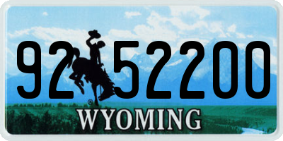 WY license plate 9252200