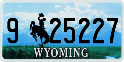 WY license plate 925227