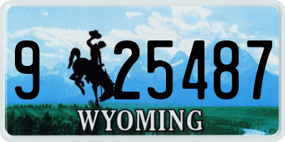WY license plate 925487
