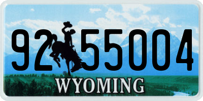 WY license plate 9255004