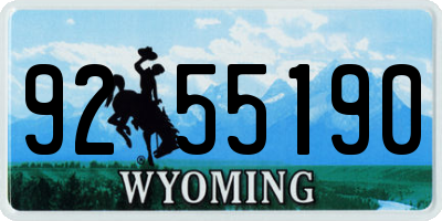 WY license plate 9255190